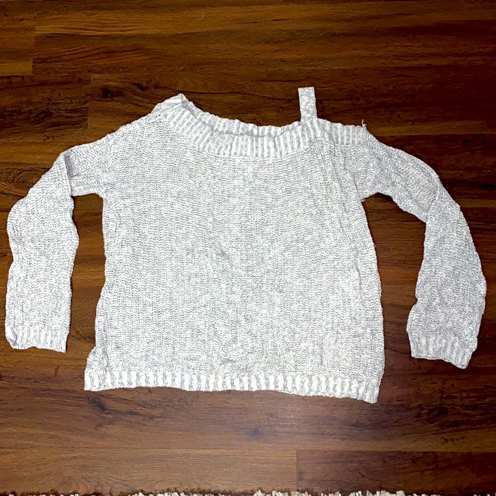 Maurices Off the Shoulder Gray Sweater Size Small